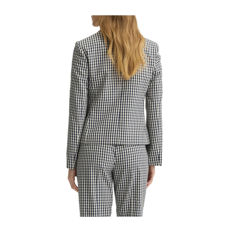 Blazer Donna slim motivo check modella retro