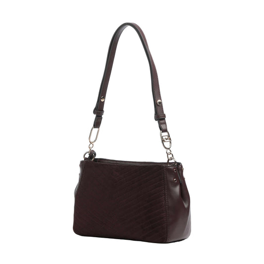 Borsa a spalla Donna con nappina Bordeaux retro