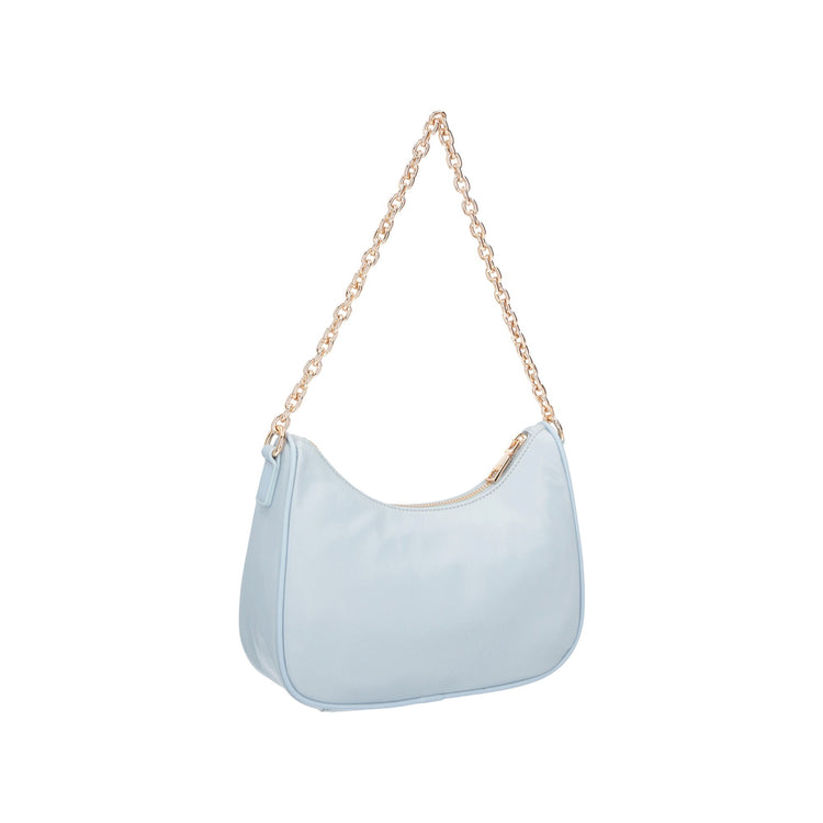 Borsa Donna a spalla con borsello Celeste retro