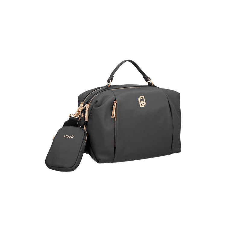 Borsa Donna a bauletto, con logo frontale e tracolla rimovibile