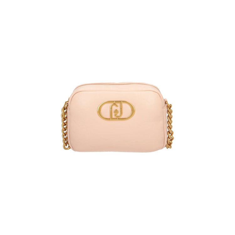 Borsa Donna nude, con catena dorata e logo frontale