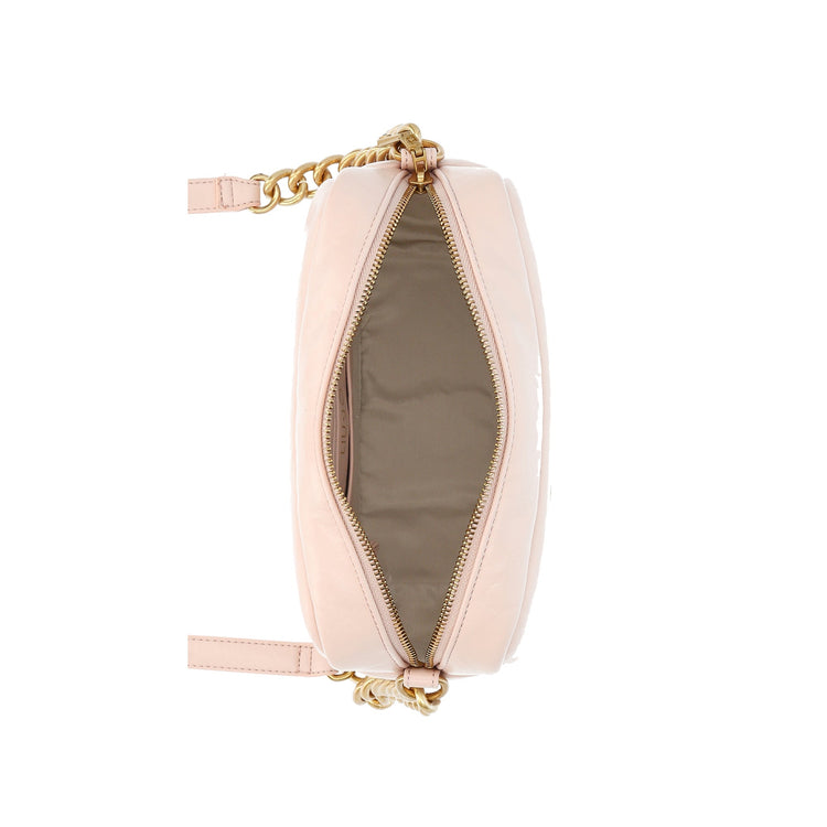 Borsa Donna nude, con catena dorata e logo frontale