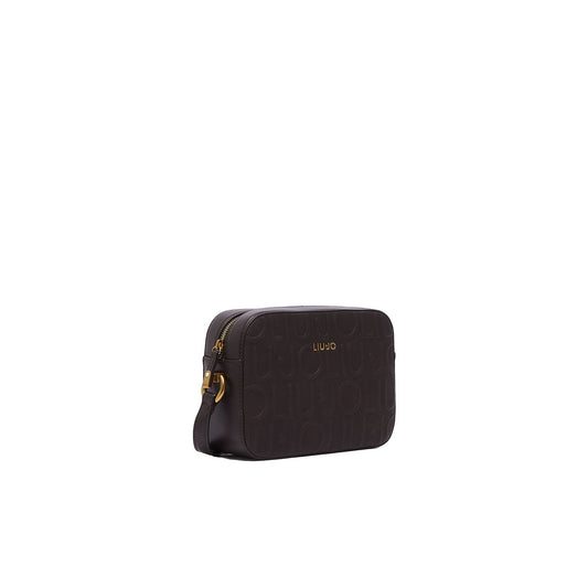 Borsa Donna stampa logo debossed marrone scuro