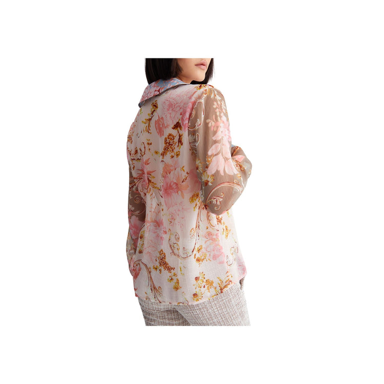 Camicia da donna con motivo floreale ecosostenibile