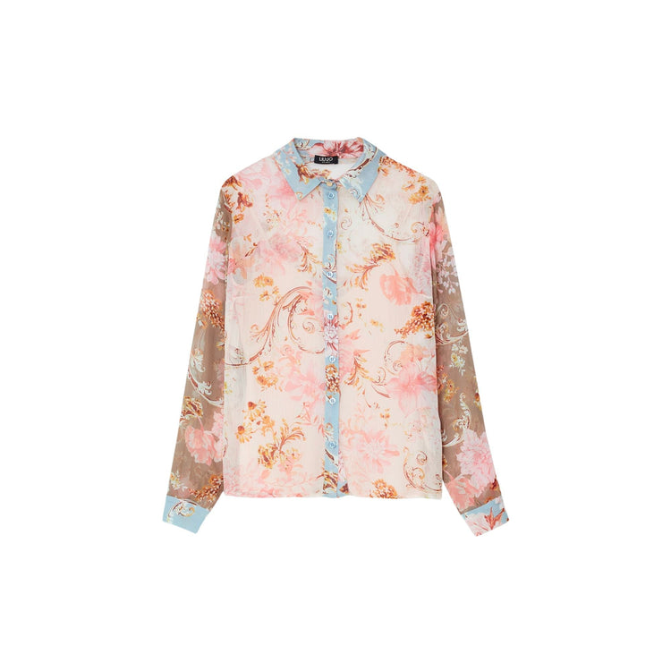 Camicia da donna con motivo floreale ecosostenibile