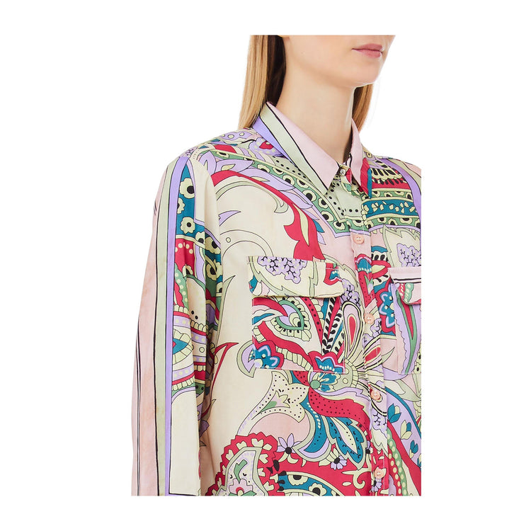 Camicia Donna fantasia con taglio classico dettaglio