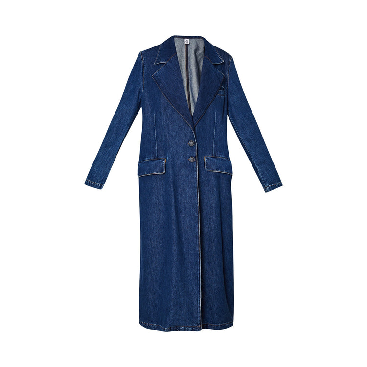 Manteau long femme en denim