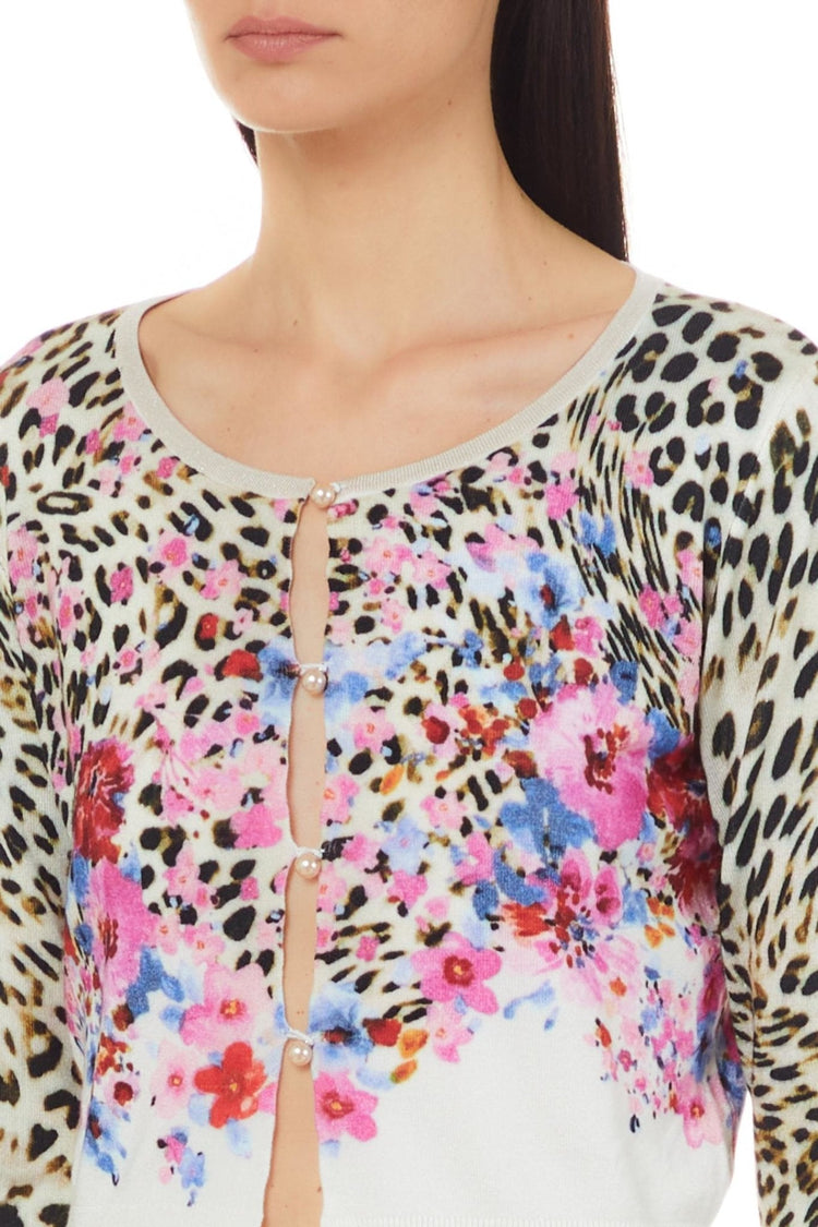 Cardigan femme imprimé animalier