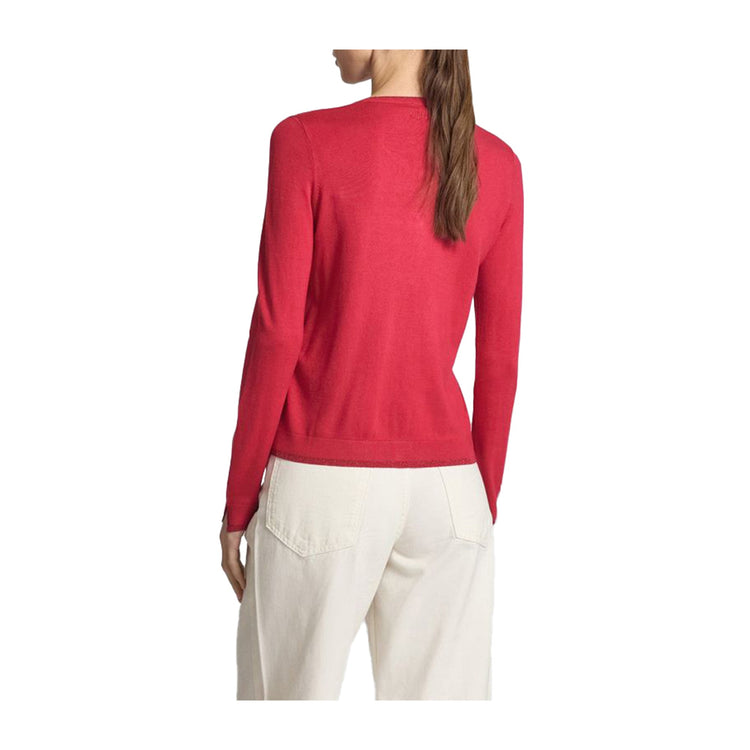 Cardigan Donna girocollo dettagli lurex modella retro