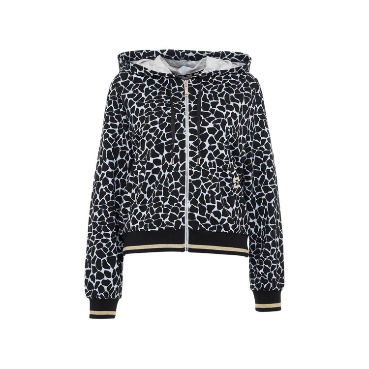 Felpa Donna con stampa animalier e zip