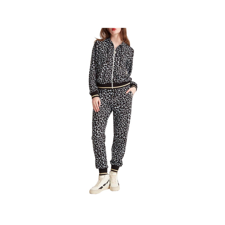 Felpa Donna con stampa animalier e zip