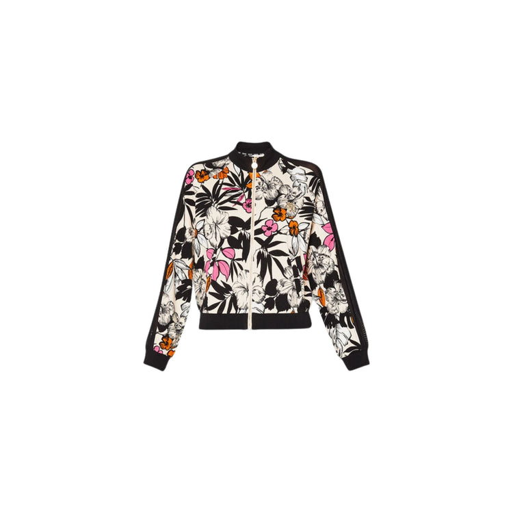 Felpa zip Donna con fantasia floreale