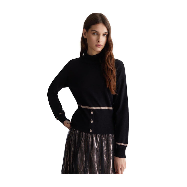 Women's sweater with gold details