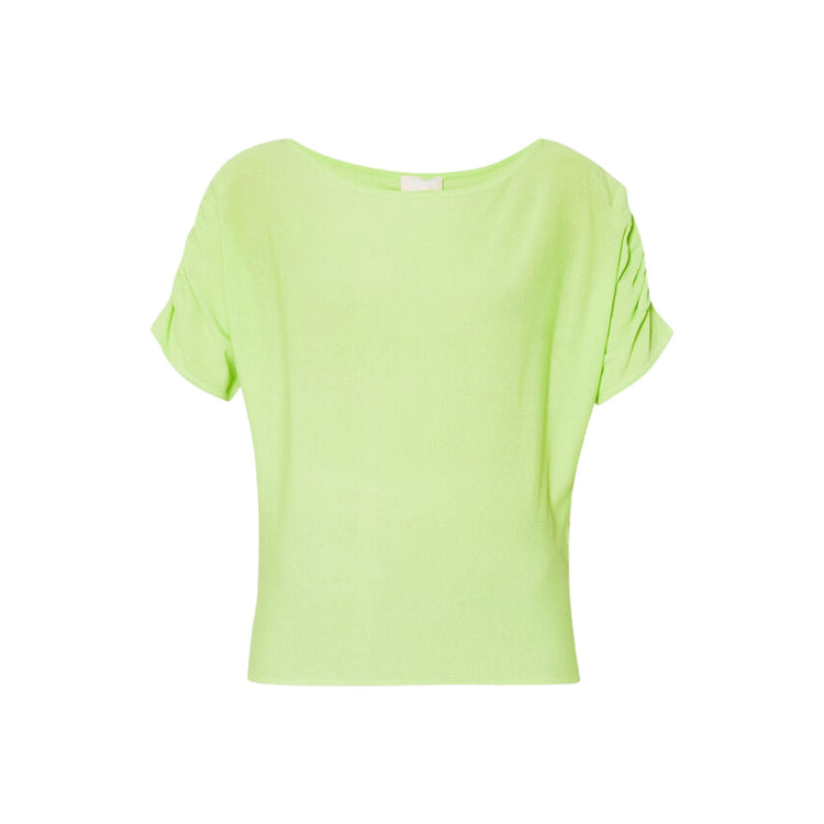 Women's sweater with gathered sleeves