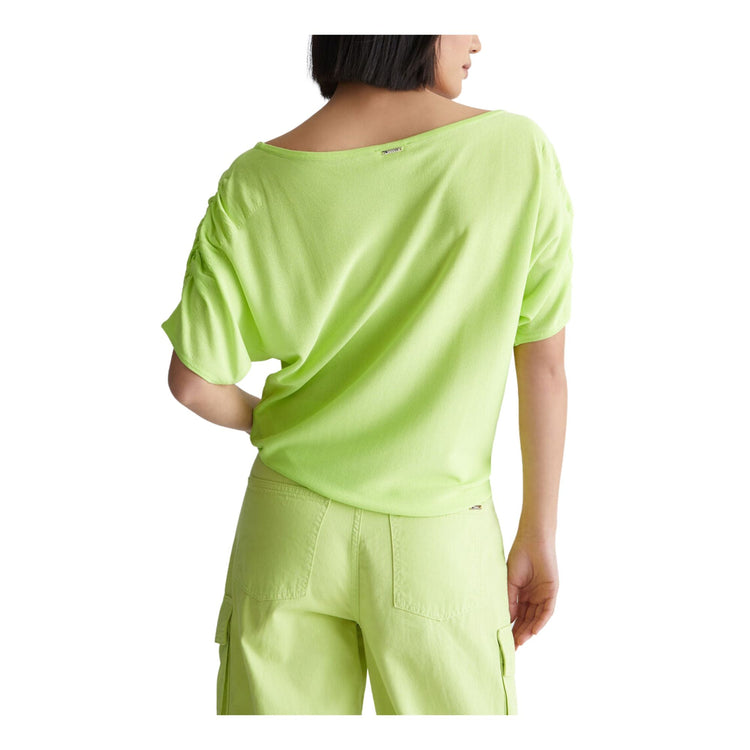 Women's sweater with gathered sleeves