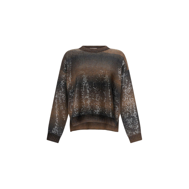 Maglia Donna sfumata con paillettes Marrone