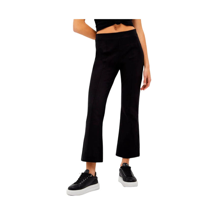 Pantalone Donna trombetta cropped in cotone vita alta
