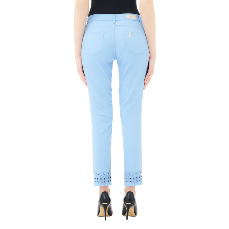 Women's bottom up trousers with cutouts