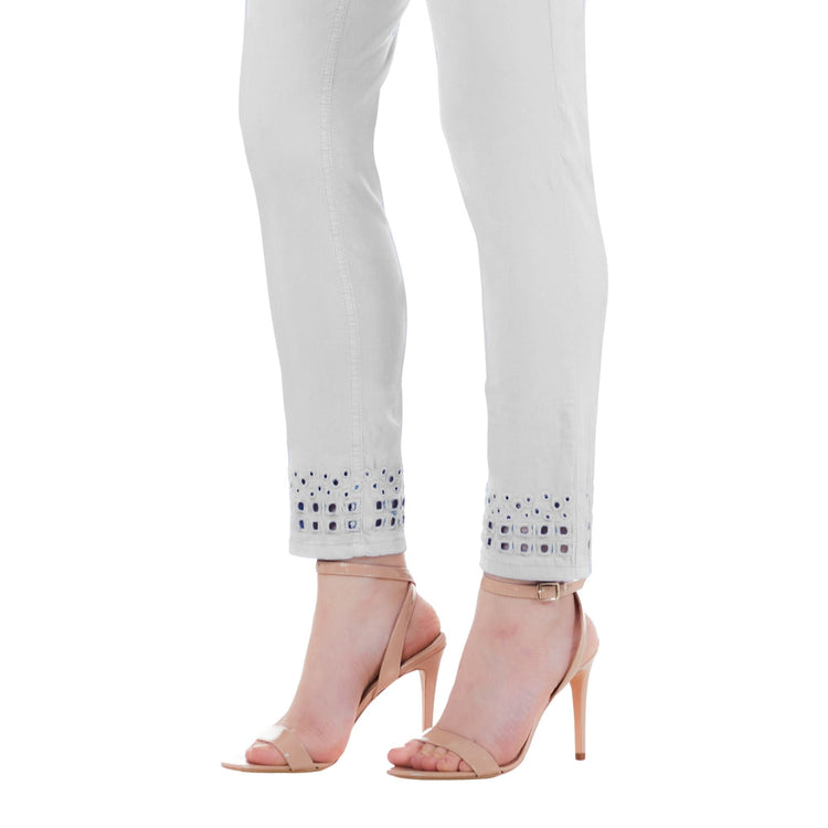 Women's bottom up trousers with cutouts