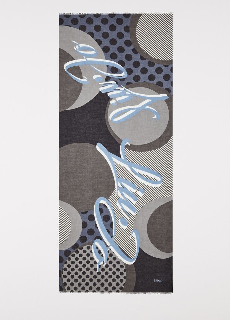 Pashmina Donna a pois con logo