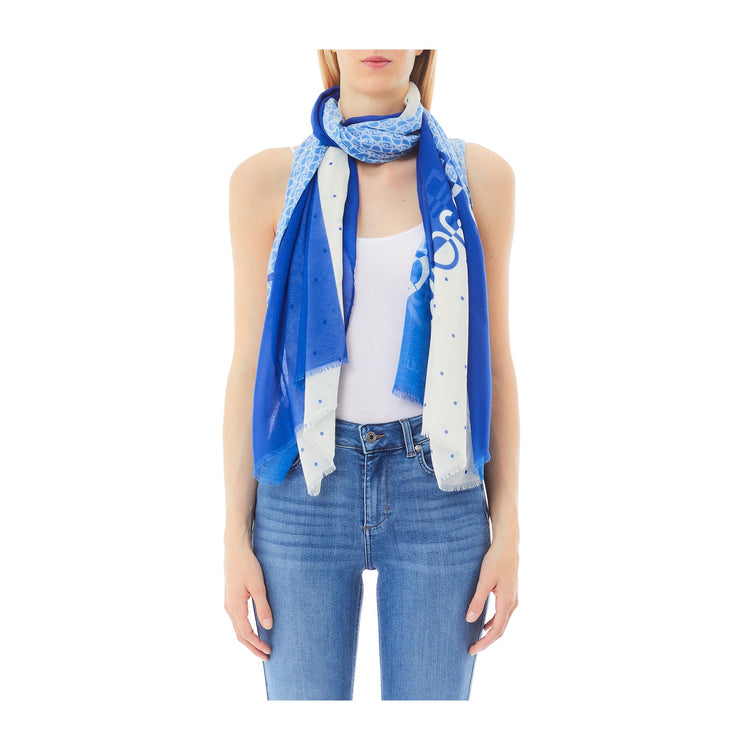 Stola Donna fantasia a pois Blu modella