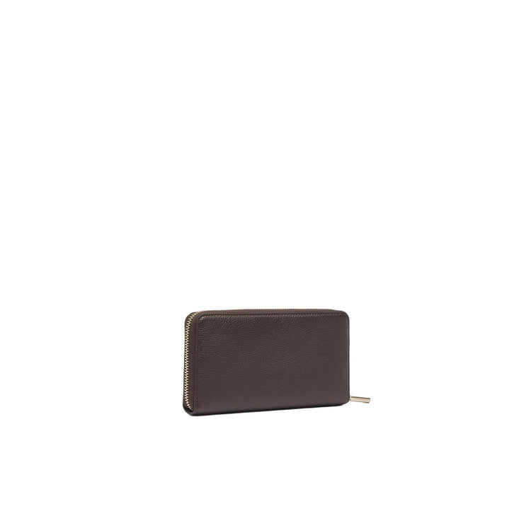 Portafoglio grande Donna con zip Marrone scuro retro