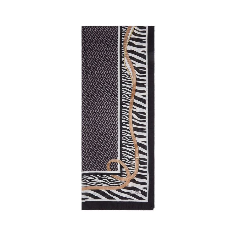 Stola animalier Donna con stampa cinturini Nero