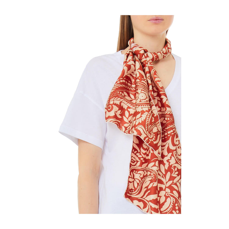 T-shirt Donna con foulard decorativo e scollatura girocollo