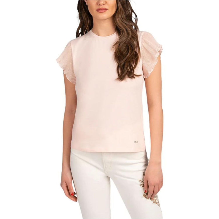 Women's T-shirt with flounced sleeves
