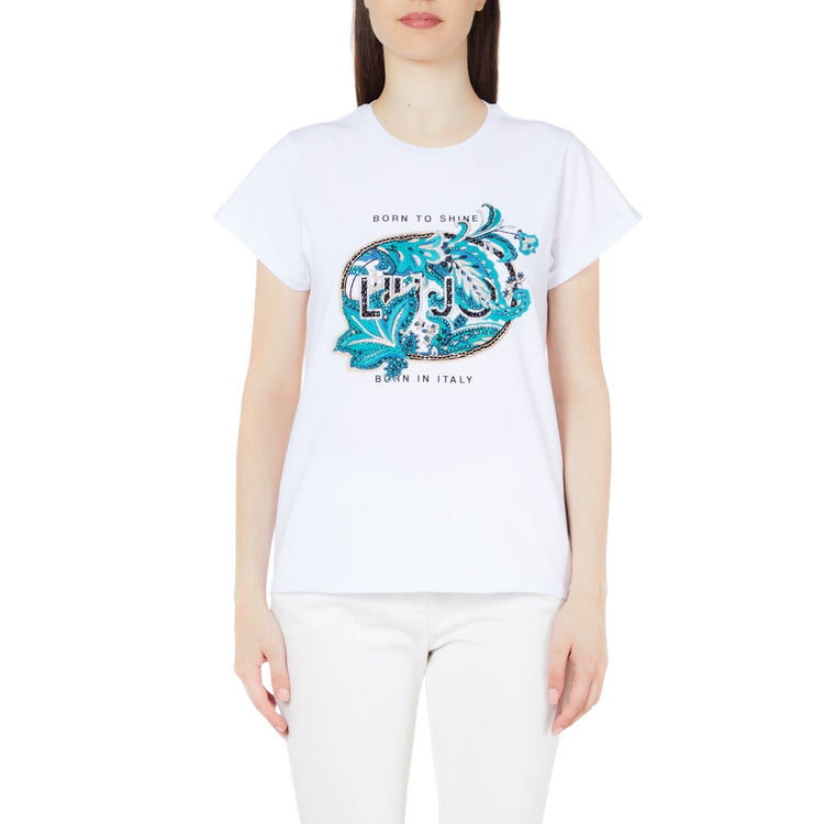 T-shirt femme avec imprimé sur la poitrine