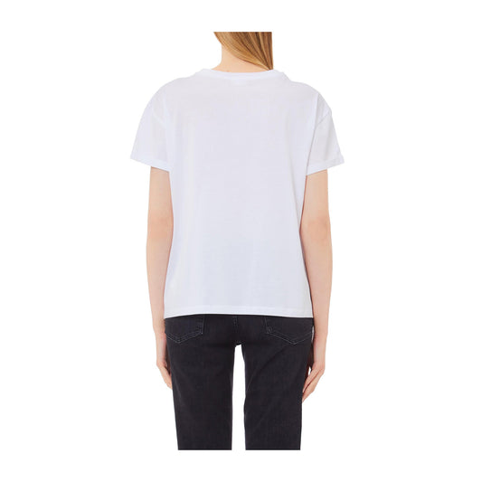 T-shirt Donna Bianco con taschino finto