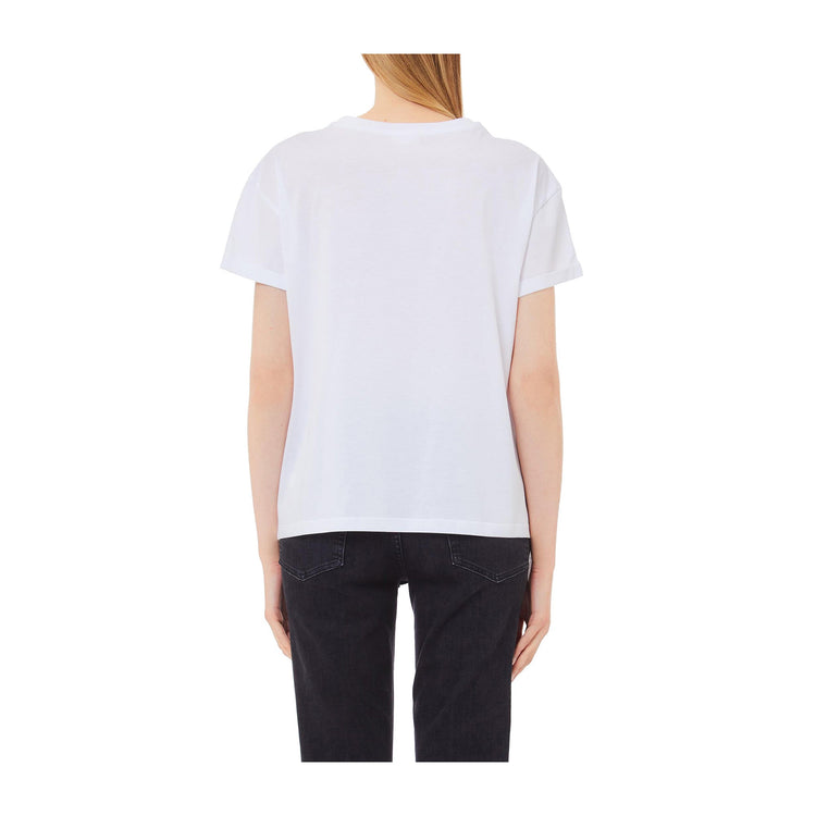 Women's White T-Shirt with Fake Pocket
