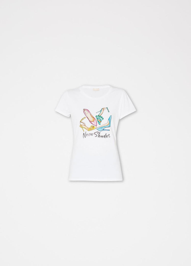 Women's cotton T-shirt with round neckline