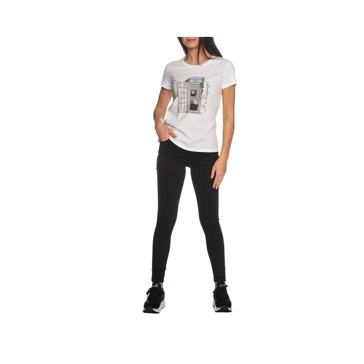 Women's cotton T-shirt with round neckline