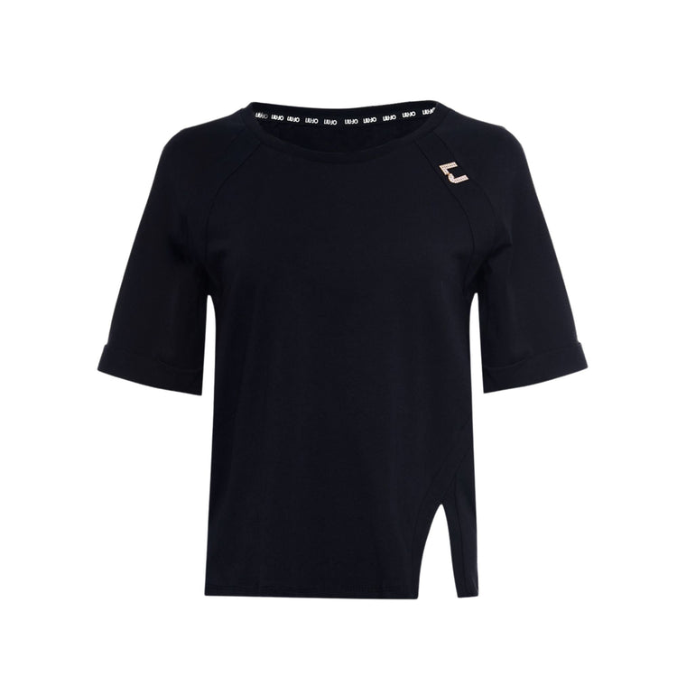 Women's cotton t-shirt with slit