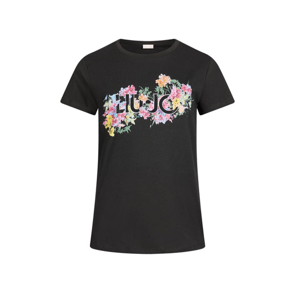 T-shirt Nera da Donna slim fit con stampa