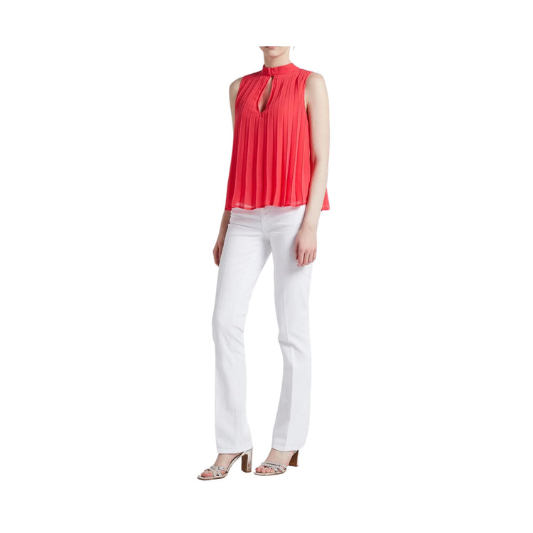 Solid color pleated women's top