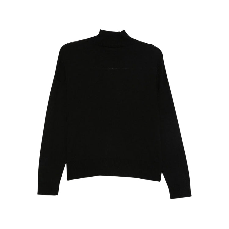 Lupetto Donna con patch al fondo Nero