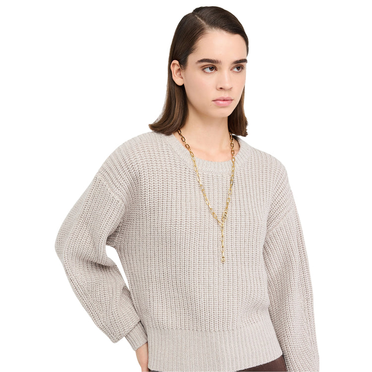 Maglione Donna in misto lana e alpaca modella frontale ravvicinata