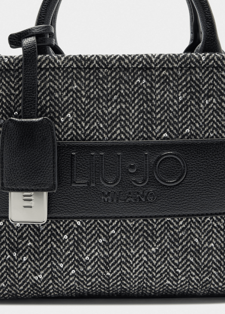 LIU JO Borsa Tote Paillettes Chevron Donna