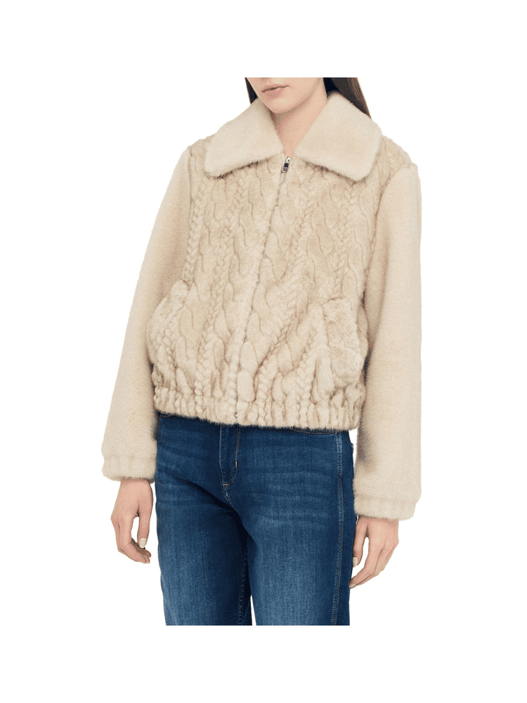 Liu Jo Bomber Teddy Trecce Beige Donna