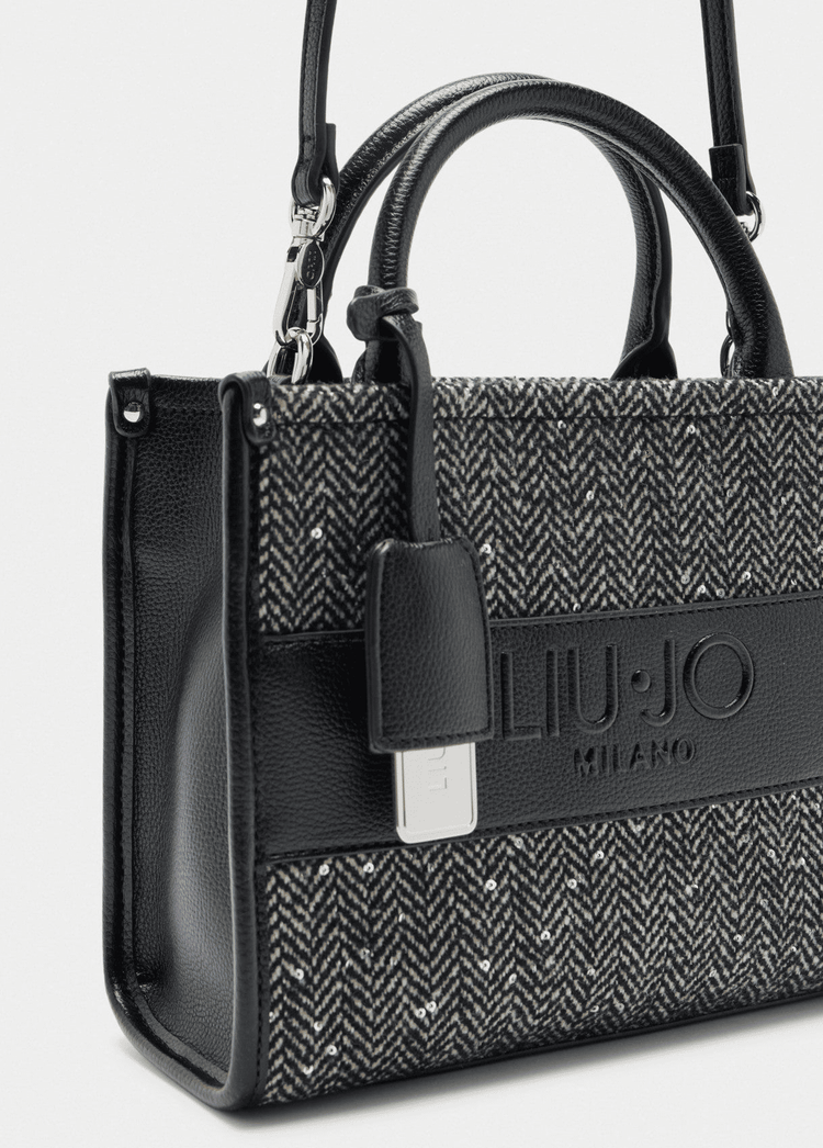 LIU JO Borsa Tote Paillettes Chevron Donna