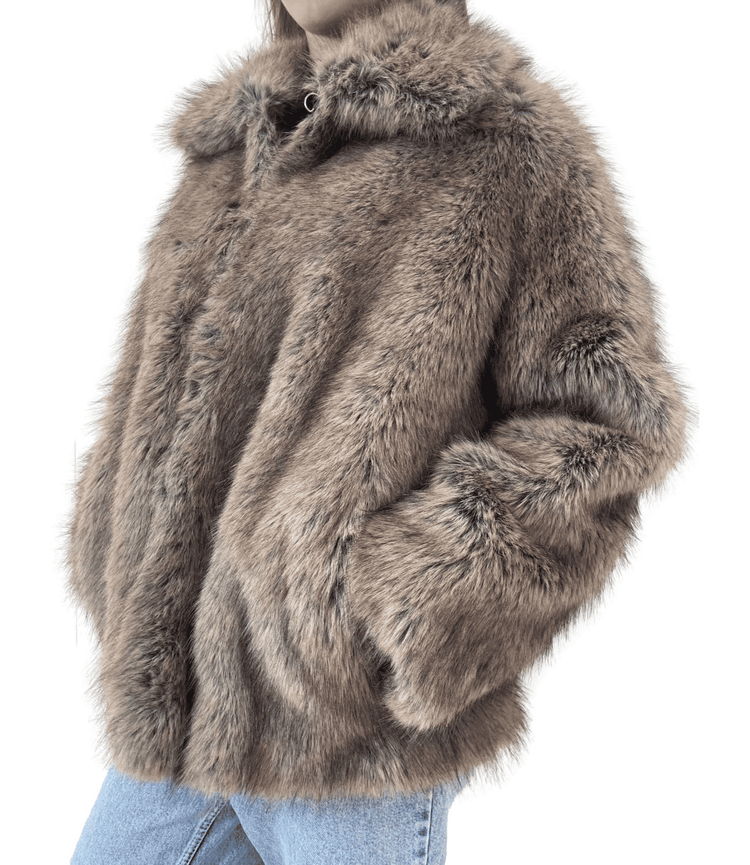 Liu Jo giacca in pelliccia marrone donna