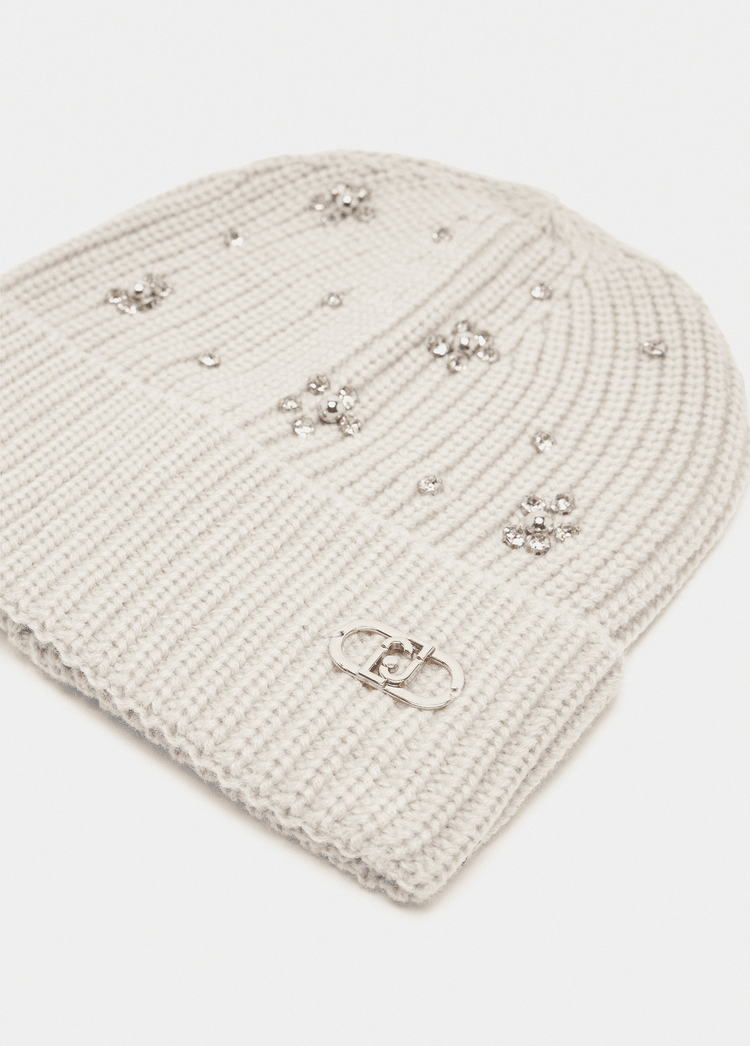 Liujo Berretto Beanie Strass Perle Donna