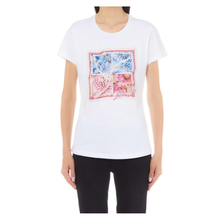 Women's T-shirt with scarf print
