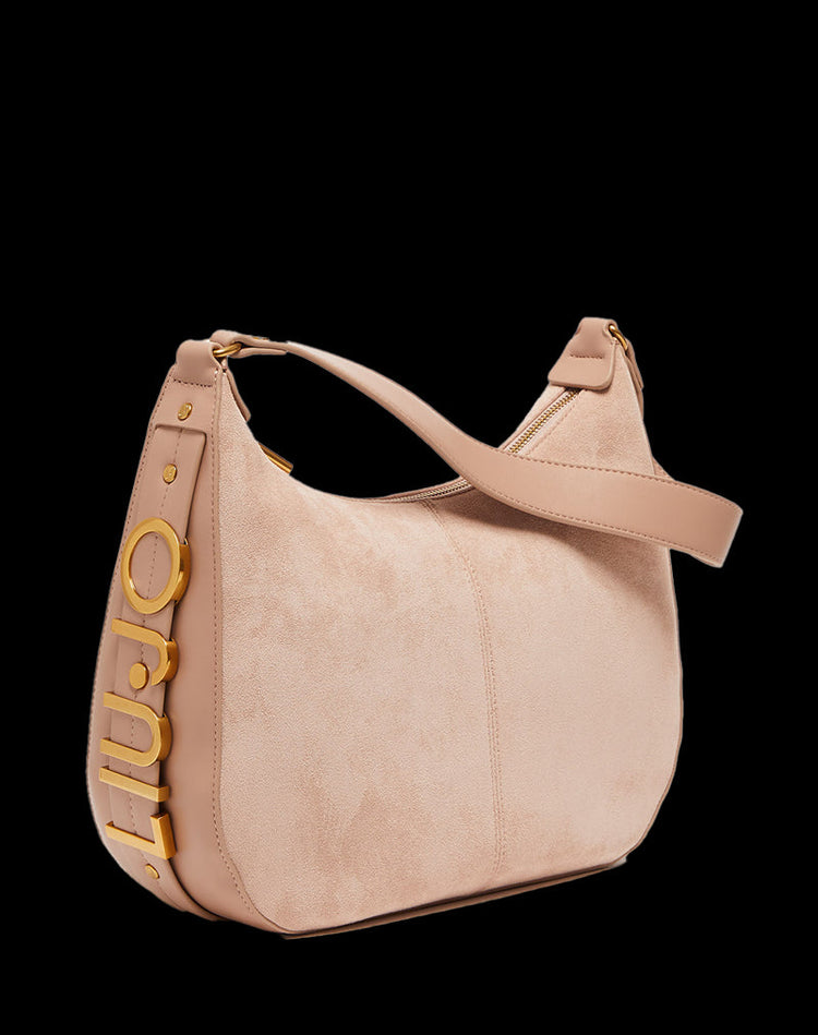 Borsa a Spalla Effetto Suede Donna - Caffellatte