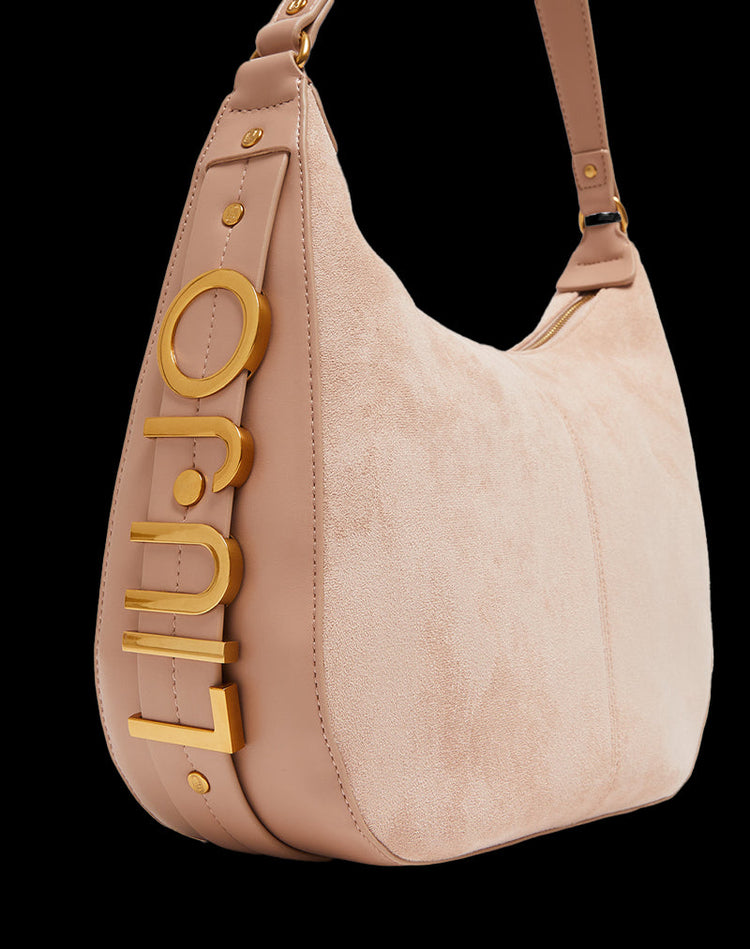 Borsa a Spalla Effetto Suede Donna - Caffellatte