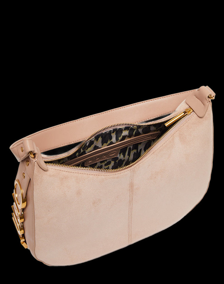 Borsa a Spalla Effetto Suede Donna - Caffellatte
