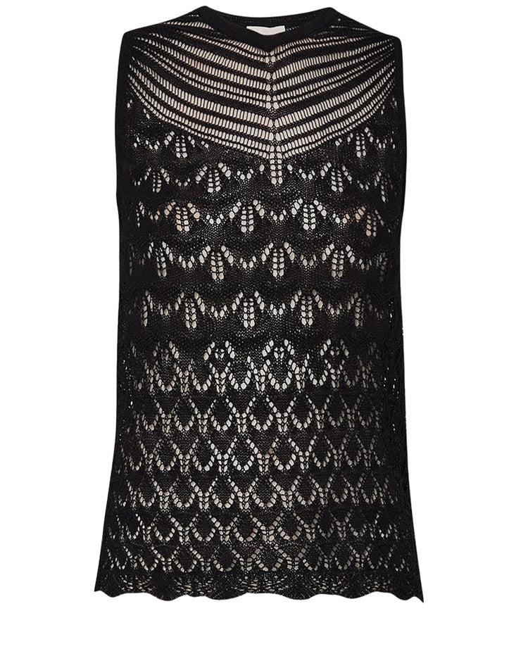 TOP EN TRICOT ÉCORESPONSABLE - NOIR