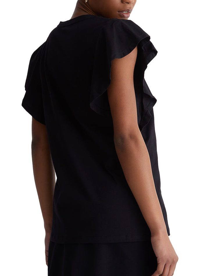 Eco-sustainable T-shirt with rhinestones - Black